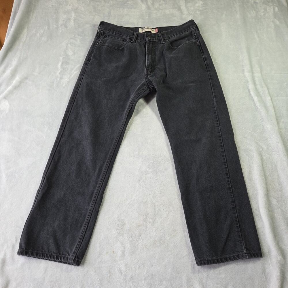 Levi's 505 Jeans Men's Sz 34x29 (32x27.5) Regular Fit Black Straight Leg 0973